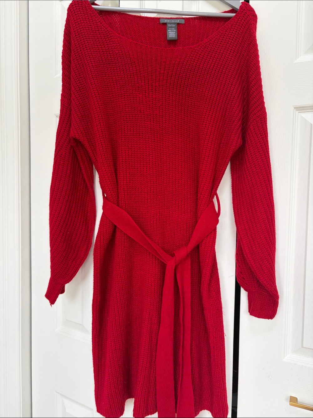 Suzy Shier Red Ribbed Knit Sweater